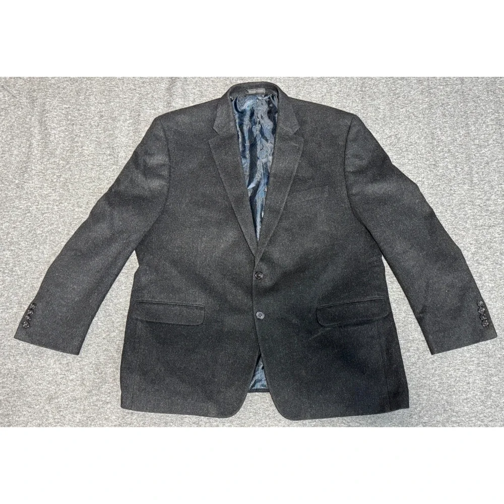 Lauren Ralph Lauren Wool Cashmere Silk Gray/Brn 2 Button RN90736 Coat Jacket 48R